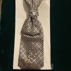 Necktie Necklace -Snakes. Custom Design
100% Silk. Rhinestone beaded snakes.